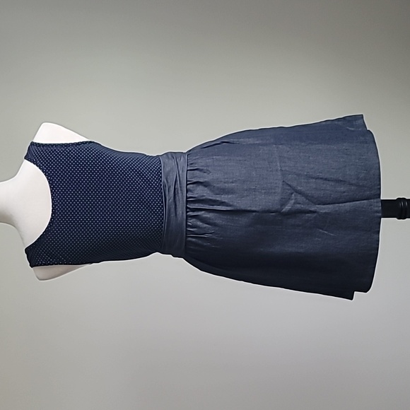 The Limited Womens Denim Skirt Dress, Navy Polka Dot, In-seam Pockets, Size M - Picture 4 of 7